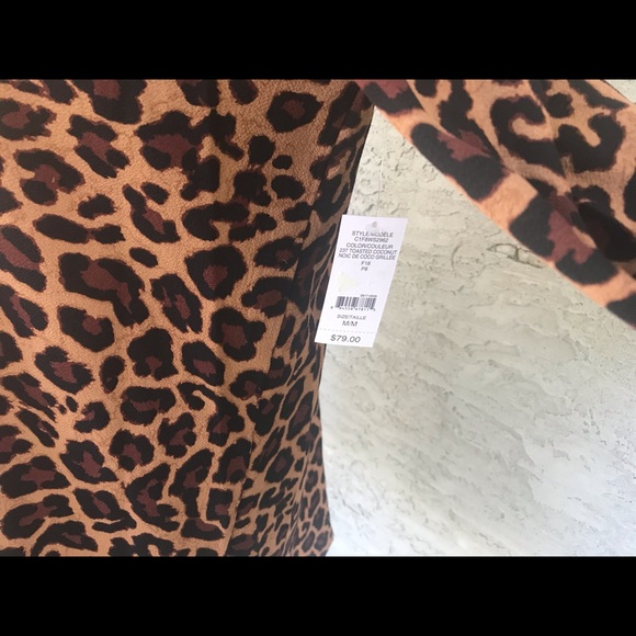 LORD & TAYLOR NWT Animal Print Oversized Tunic Top Brown Black  Leopard Print - Picture 5 of 6
